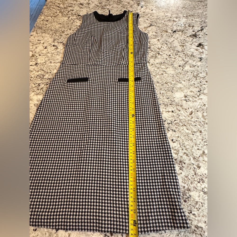 Talbots Black and White Checkered Midi Dress - Picture 3 of 7